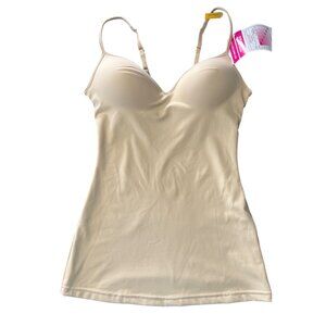 NEW Maidenform Flexees  Shapewear  Medium Camisole Beige Wireless Foam Bra Cups